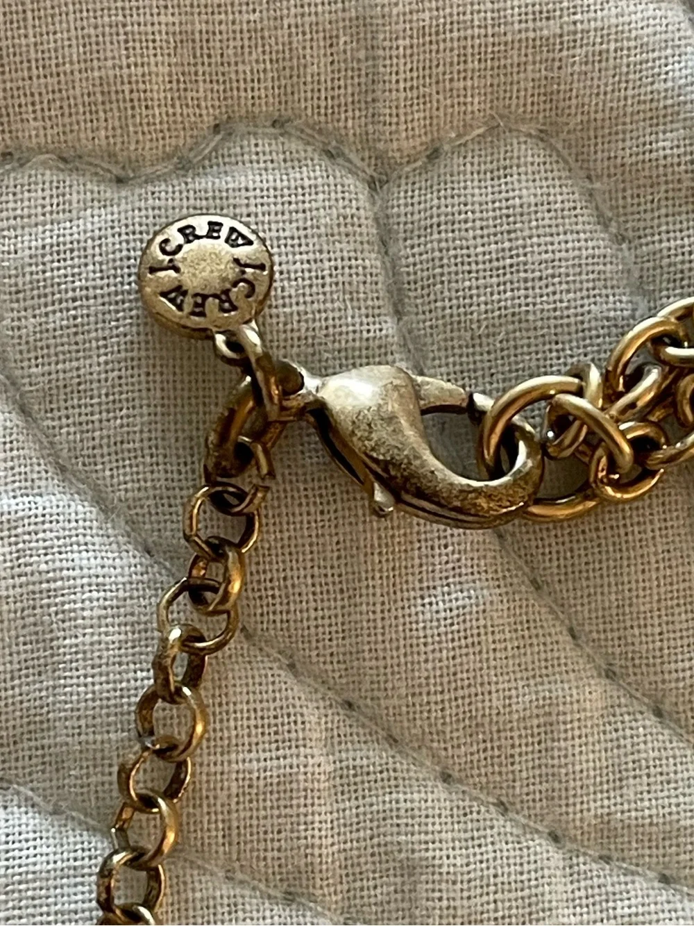 J. Crew Gold-Tone Necklace with Coral and Teal Beads